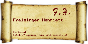 Freisinger Henriett névjegykártya